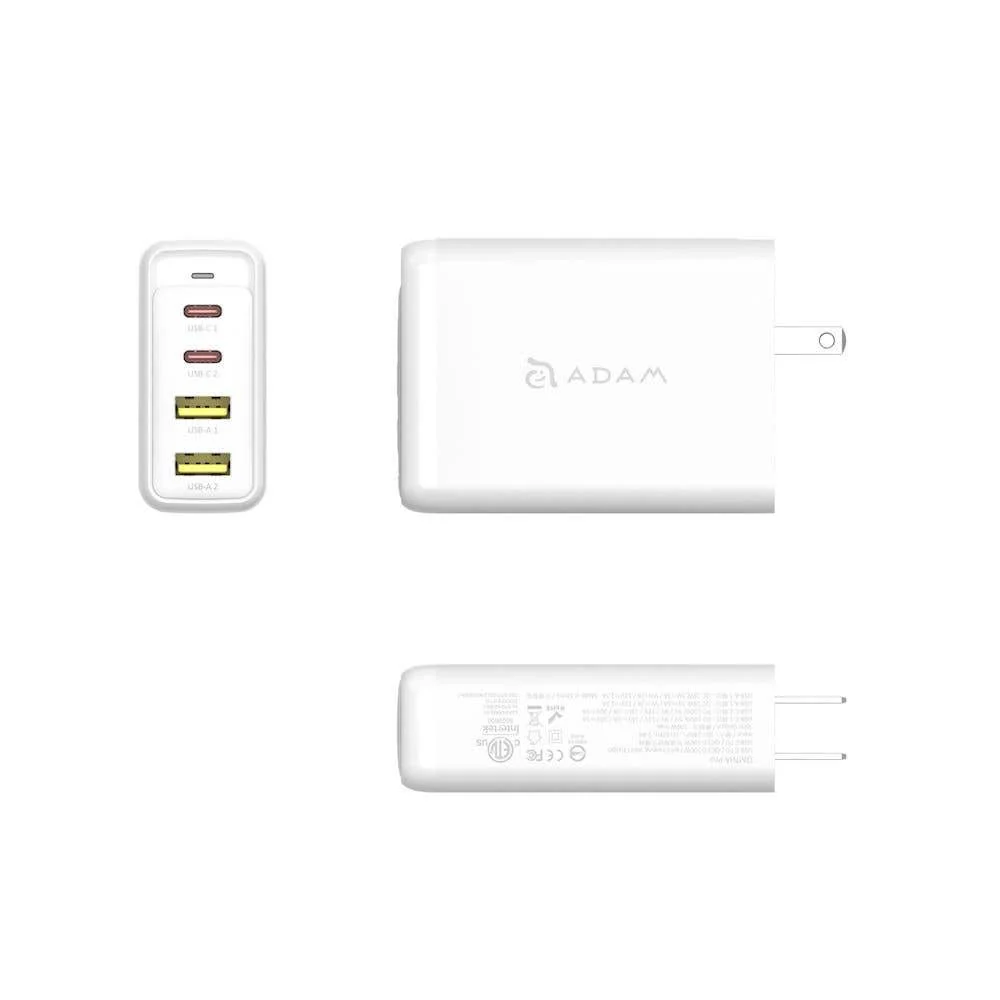 Cargador de Pared Adam Elements OMNIA Pro 100W con Cable USB-C a USB-C 2m - Blanco - Image 3