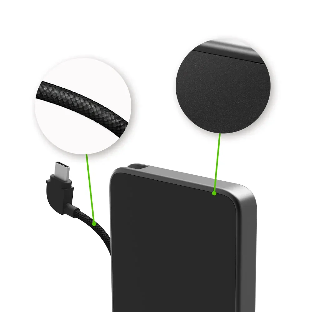 Batería externa Mophie Powerstation Plus 5.000mAh con cable USB-C - Negro - Image 4