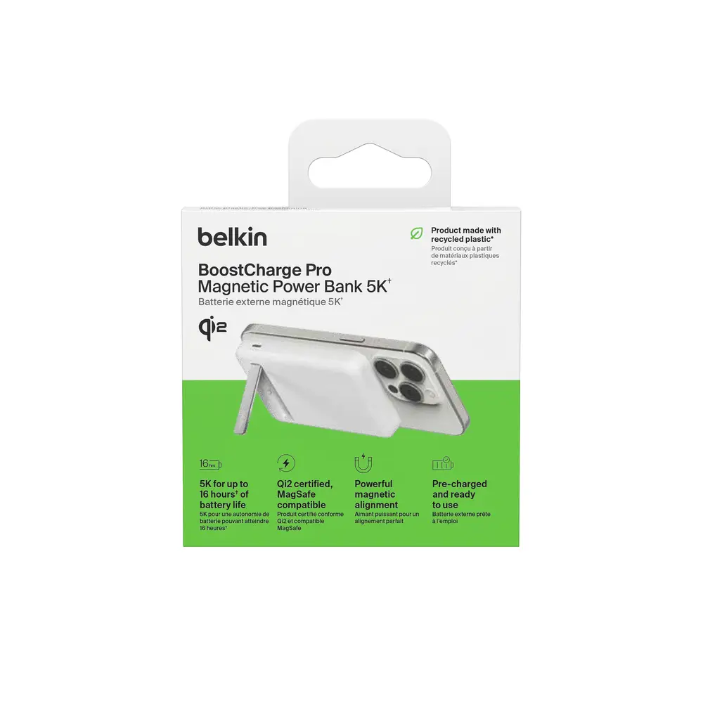 Batería Externa Qi2 5000 mAh 15W stand - Blanco - Image 4