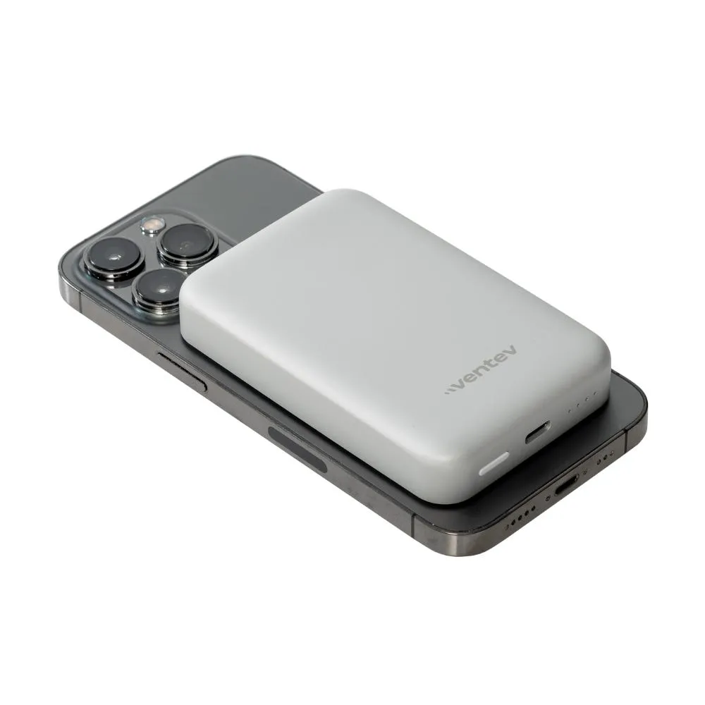 Batería externa Ventev MagSafe 5000 mAh USB-C 18W con cable 1m - Gris - Image 2