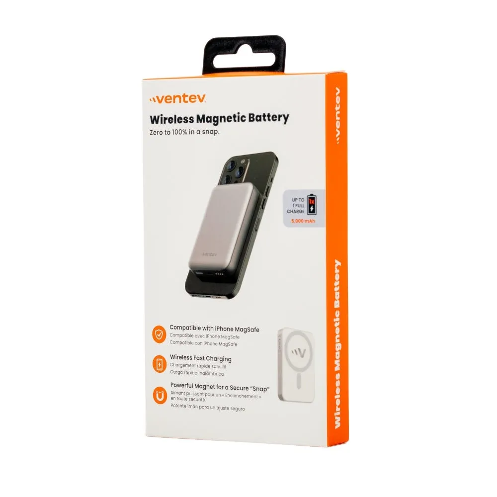 Batería externa Ventev MagSafe 5000 mAh USB-C 18W con cable 1m - Gris - Image 3