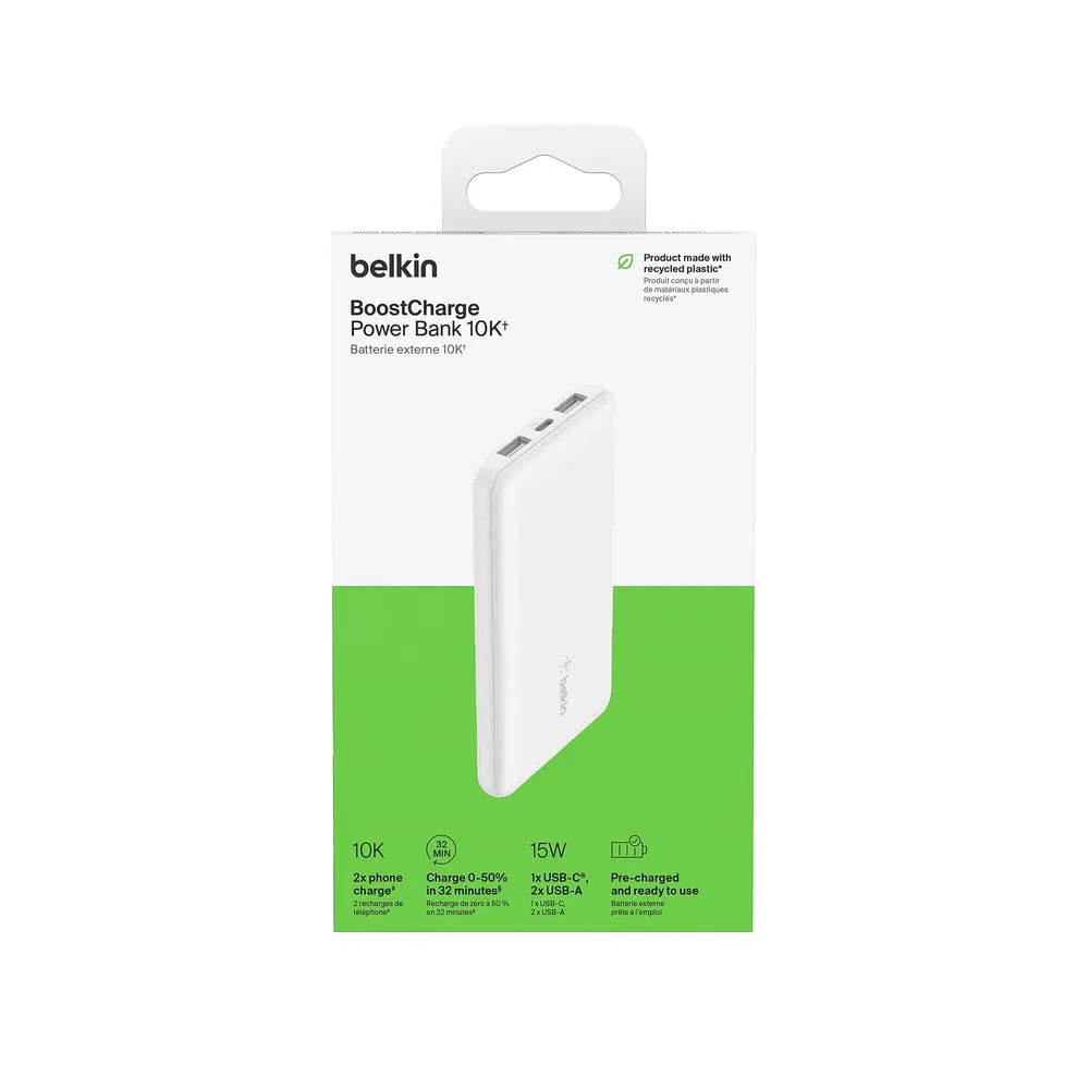 Batería portatil Belkin 10000 mAh USB-A x2 USB-C - Blanco - Image 4