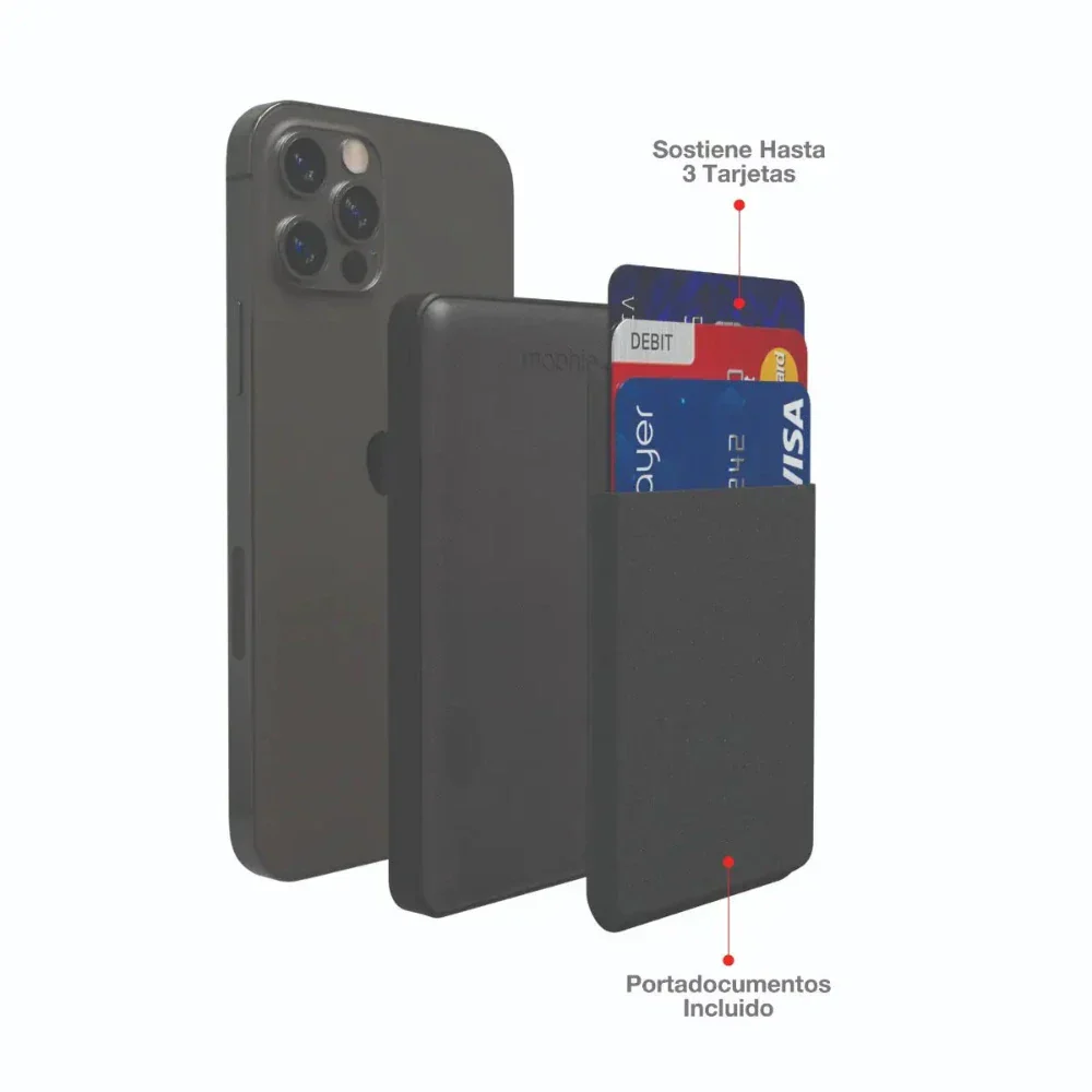 Batería Portátil Inalámbrico Mophie con Wallet Snap+ Juice Pack Mini - Negro - Image 14