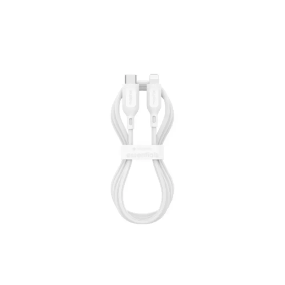 Cable Mophie essential trenzado USB-C a Lightning 60w 1m - Blanco