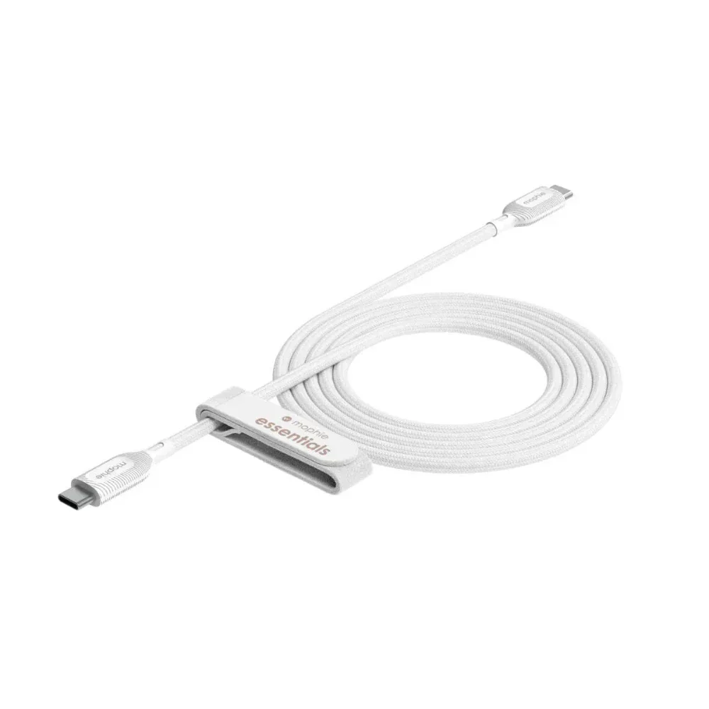 Cable Mophie essential trenzado USB-C a USB-C 60w 2m - Blanco - Image 2