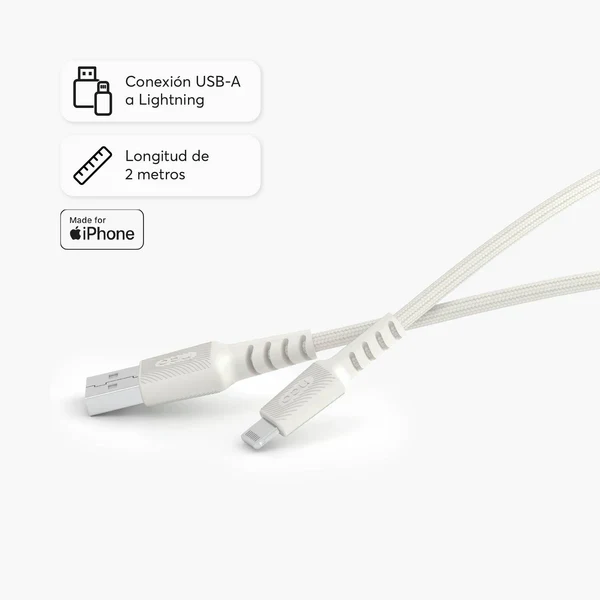 Cable Trenzado NCO PowerLite 1m USB-A a Lightning - Image 2