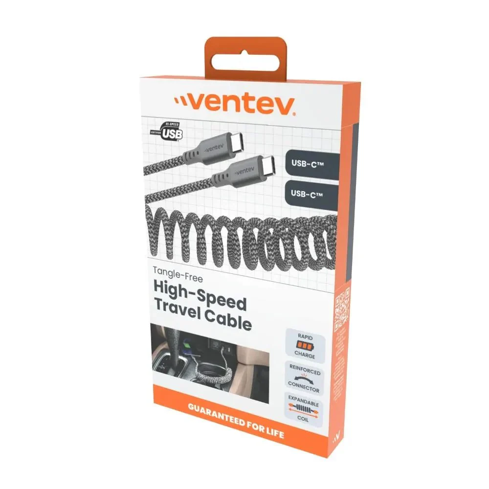 Cable Ventev Helix USB-C a USB-C conectores reforzados 91cm - Gris - Image 3