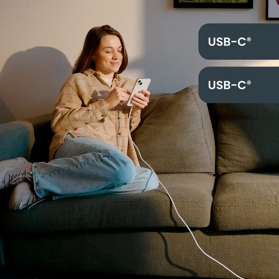 Cable VENTEV USB-C a USB-C 3m - Gris - Image 3