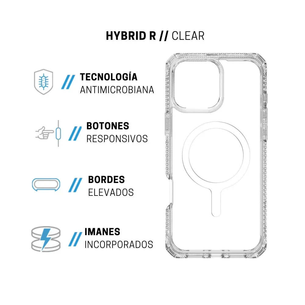 Case ItSkins Hybrid R Clear con MagSafe para iPhone 16 Pro - Transparente - Image 3