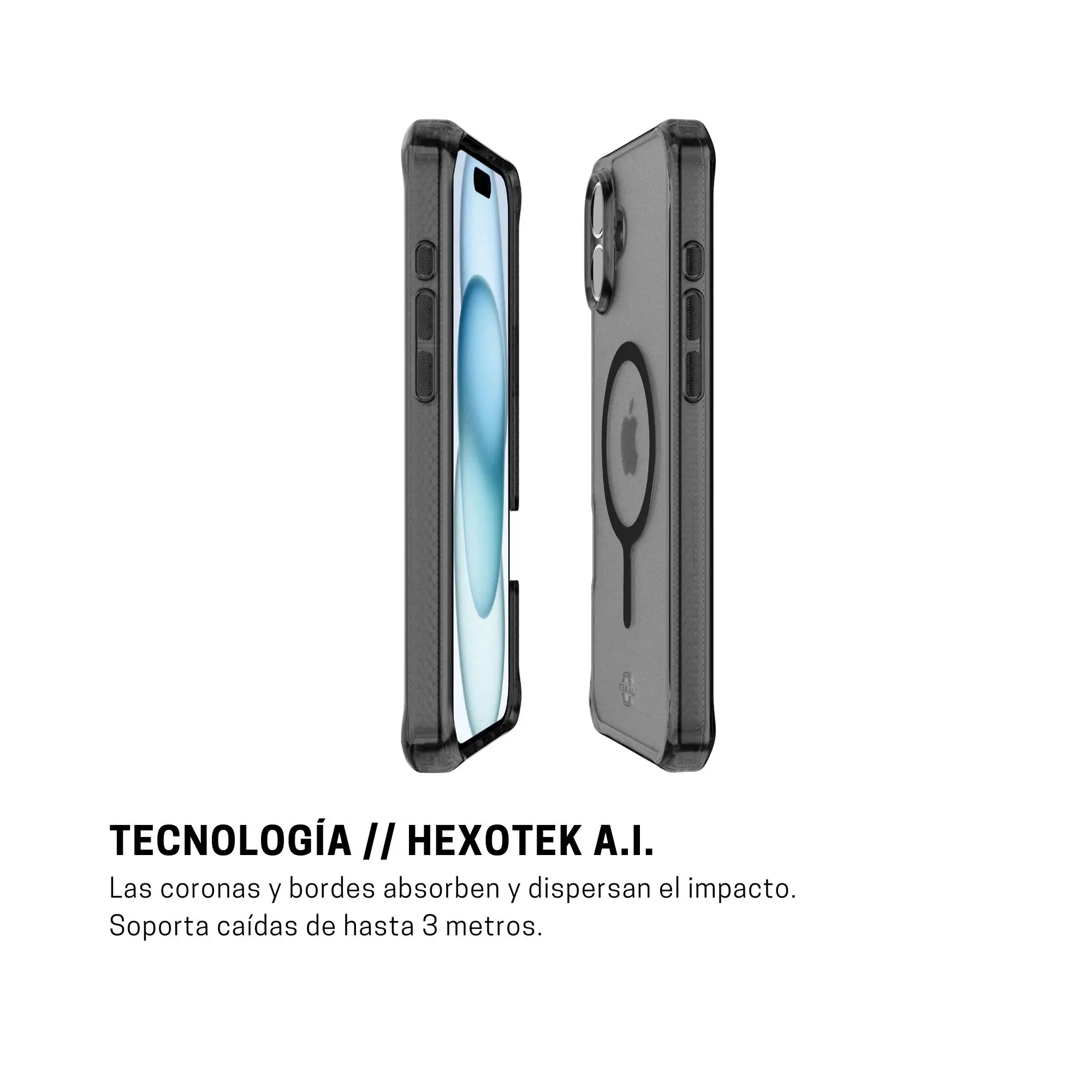 Case ItSkins Hybrid R Vapor con MagSafe para iPhone 16 - Negro - Image 8