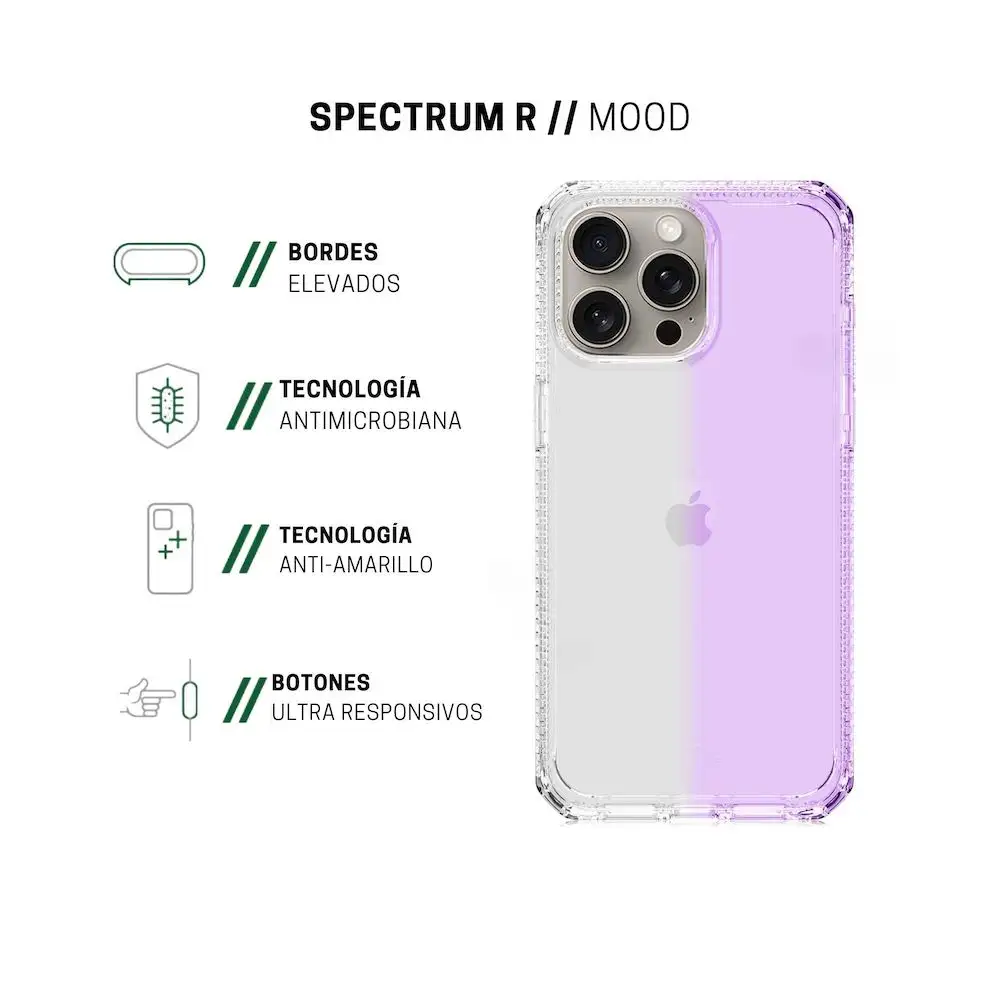 Case ItSkins Spectrum R Mood para iPhone 15 Pro - Morado Claro - Image 6