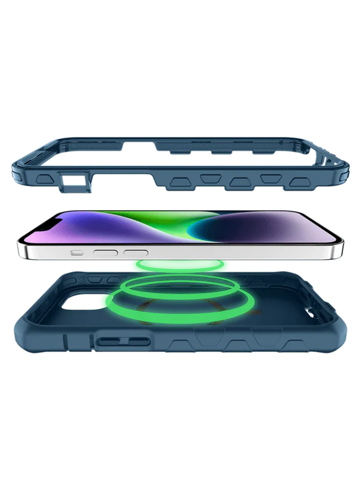 Case ItSkins Vault Solid con MagSafe para iPhone 14 Plus - Azul Marino - Image 4