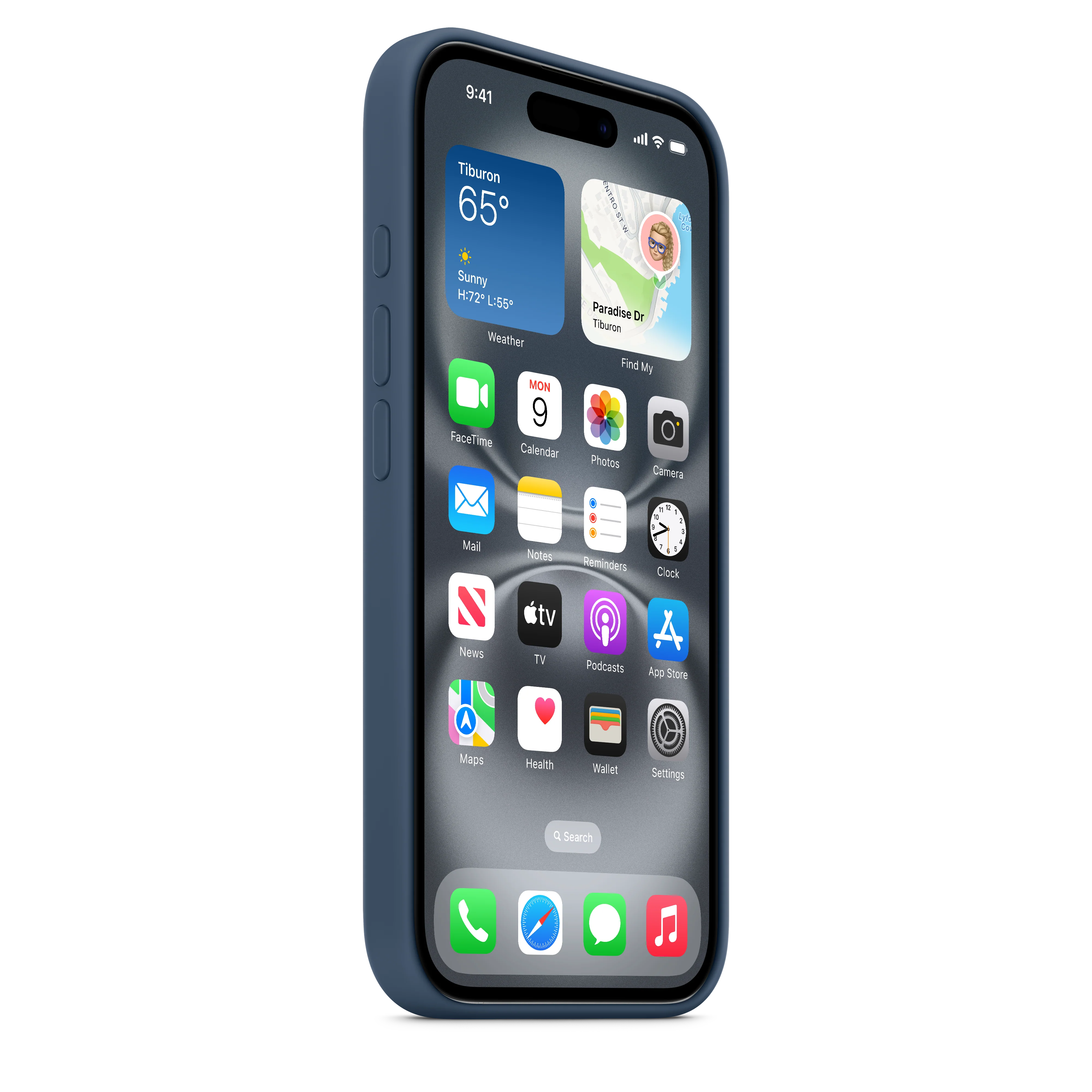 Funda de silicón con MagSafe para el iPhone 16 - Azul denim - Image 5
