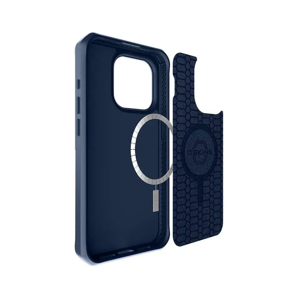 ItSkins Case Ballistic R Nylon con MagSafe para iPhone 15 Pro - Azul Oscuro - Image 2