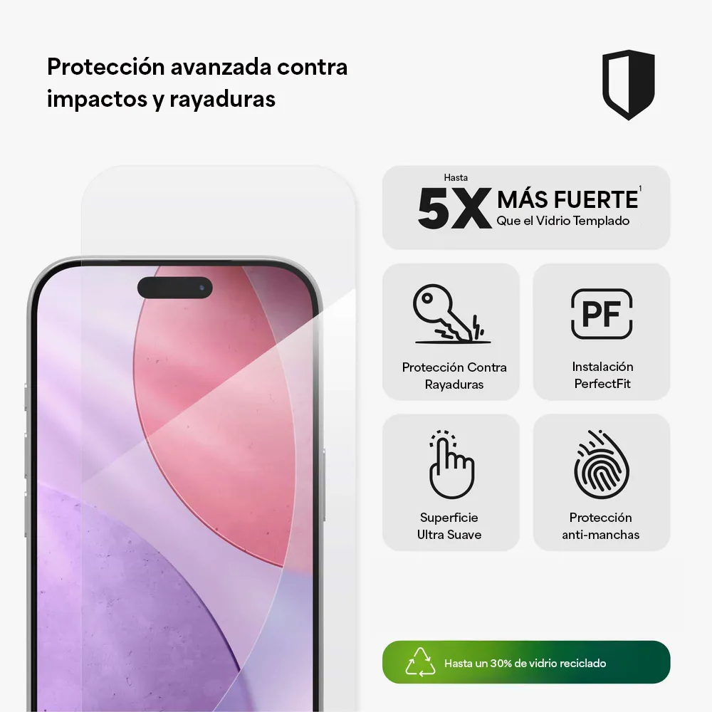 Protector de Pantalla Zagg Glass Elite para iPhone Series 17 - Transparente - Image 14