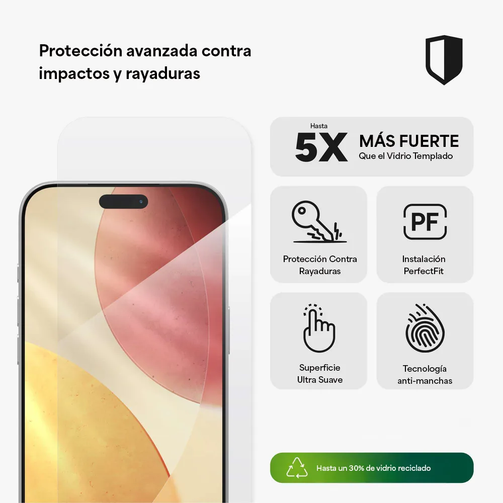 Protector de Pantalla Zagg Glass Elite para iPhone Series 17 - Transparente - Image 20