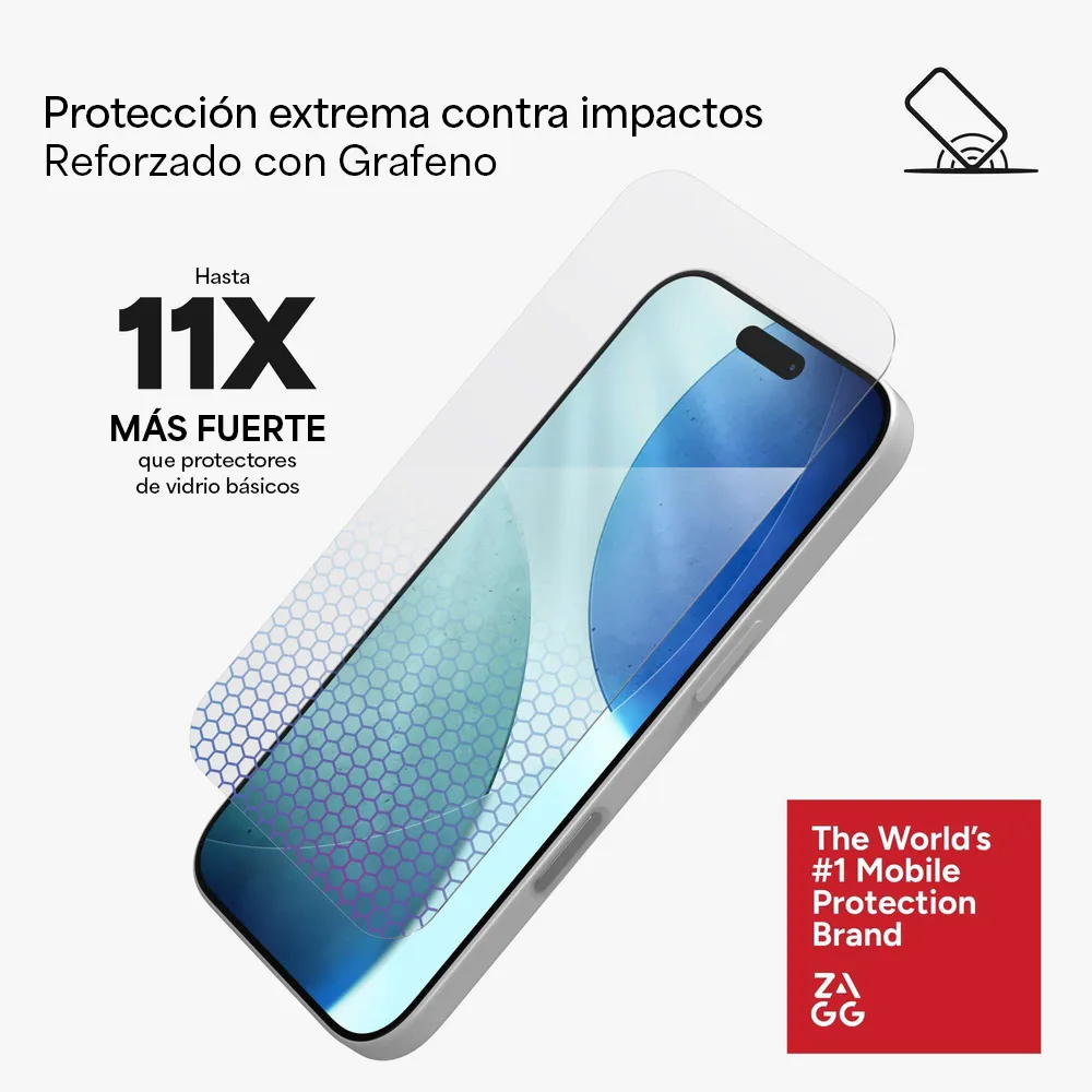 Protector de Pantalla Zagg Glass XTR5 para iPhone Series 17 - Transparente - Image 13