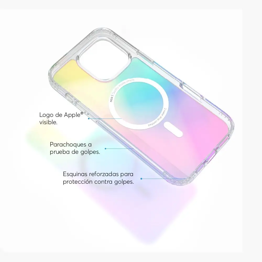 SafeCase Clear Rainbow NCO con MagSafe para iPhone 16 series - Image 3