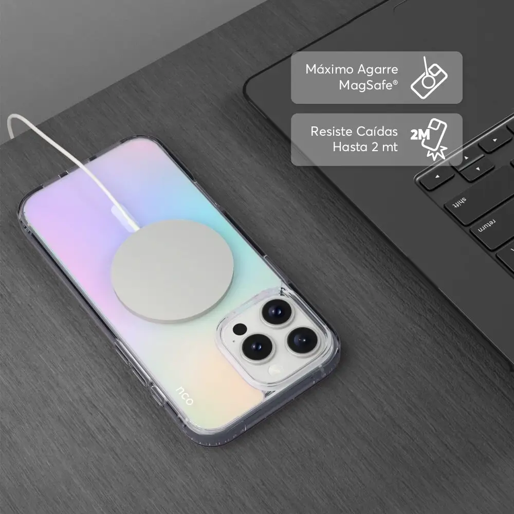 SafeCase Clear Rainbow NCO con MagSafe para iPhone 16 series - Image 4