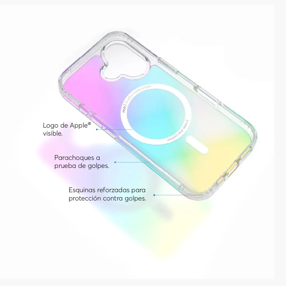 SafeCase Clear Rainbow NCO con MagSafe para iPhone 16 series - Image 8